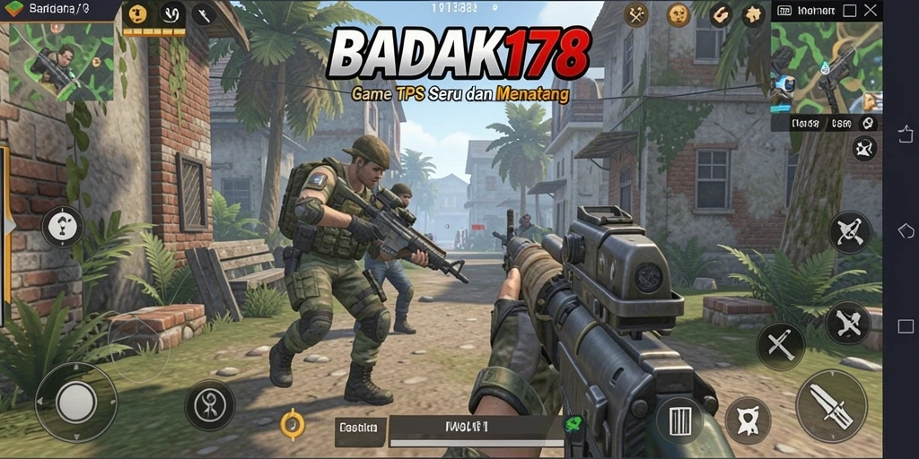 Tampilan seru gameplay BADAK178 dalam pertempuran TPS.