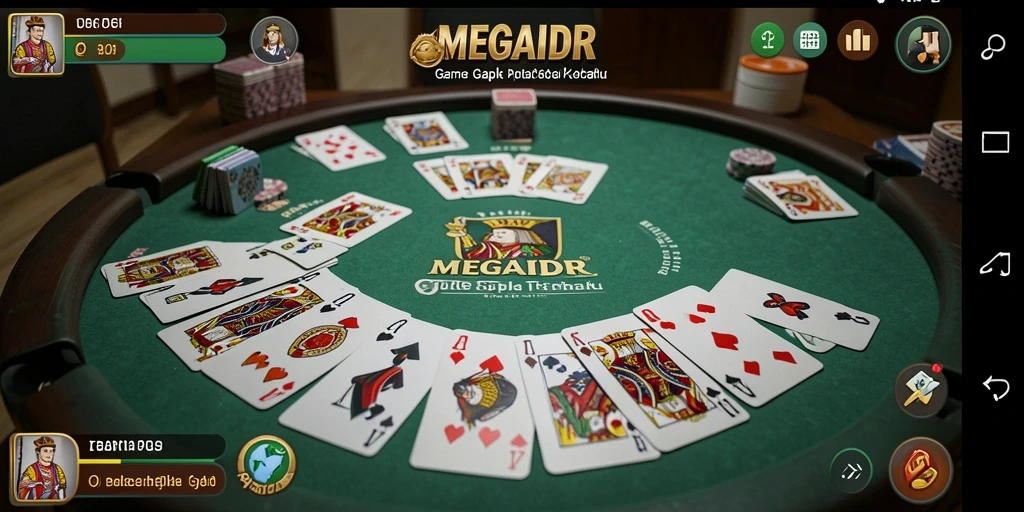 Tampilan gameplay MEGAIDR saat bermain Gaple bersama teman.